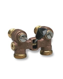 Watts 0006643 1/2 In Brass Duo-Cloz Manual Washing Machine Shutoff Valve, Copper Straight Dual Adapters For Male Npt Or Solder