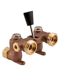 Watts 0006644 1/2 In Brass Duo-Cloz Manual Washing Machine Shutoff Valve, Copper Ell Adapters For Solder Or Compression