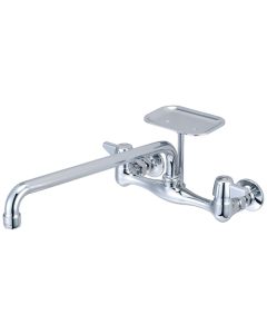 Central Brass 0048-UA4 Two Handle Wallmount Kitchen Faucet Polished Chrome - Product Image