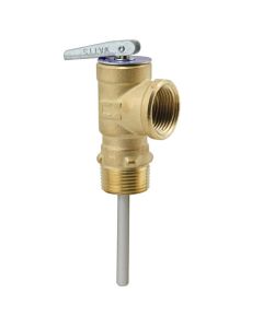 Watts 0064014 3/4 In Brass Self Closing Temperature And Pressure Relief Valve, 150 psi, 210 degree F, Test Lever, Short Thermostat