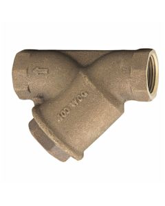 Watts 0124008 3 In Bronze Wye Pattern Strainer, Thread, 3/64 Ss Perforated Screen, Tapped Retainer Cap