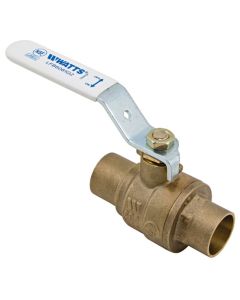 Watts 0450109 1/2 IN 2-Piece Full Port Lead Free Bronze Ball Valve, Solder End Connections