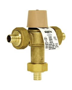 Watts 0559117 3/4 In Lead Free Thermostatic Mixing Valve, Crimp End Connections, Adjustable Out 80-120 F
