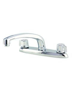 Gerber 07-42-116 Classics Two Handle Kitchen Faucet Deck Plate Mounted w/out Spray & w/ Metal Fluted Handles 1.75gpm