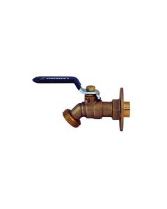 Legend 107-474 1/2" 1/4 Turn Brass Flanged Ball Valve Sillcock Chrome Plated Lever Handle Sweat