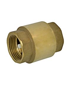 Webstone 10702W 1/2" IPS Lead Free Brass In-Line Spring Check Valve 316 SS Spring - Soft Seat- 300 PSI