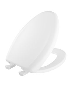 Bemis 7B1200SLOWT 000 Elongated Plastic Toilet Seat in White with STA-TITE Seat Fastening System, Easy Clean & Change and Whisper Close Hinge