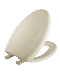 Bemis 7B1200SLOWT 006 Elongated Plastic Toilet Seat in Bone with STA-TITE Seat Fastening System, Easy Clean & Change and Whisper Close Hinge