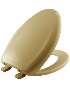 Bemis 1200TCA 031 Elongated Plastic Toilet Seat in Harvest Gold with Top-Tite Hinge
