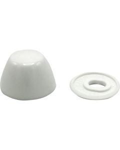 Wal-Rich 1348003 - White Plastic Toilet Bolt Caps (Pair) - Product Image