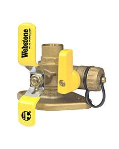 Webstone 51413 3/4" Sweat Isolator w/MF Drain & Rotating Flange FP Brass Ball Valve - w/Adjustable Packing Gland, Nuts & Bolts - 600 WOG