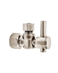 Jaclo 616-2-PN Quarter Turn Angle Pattern 1/2" IPS x 3/8" O.D. Supply Valve with Contempo Lever Handle Polished Nickel