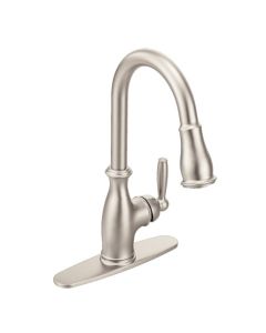 Moen 7185SRS Brantford Spot Resist Stainless One-Handle High Arc Pulldown Kitchen Faucet