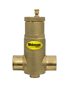 Webstone 75005 1-1/4" SWT Brass Air Separator W/Removable Vent Head & Coalescing Medium - 150 Psi