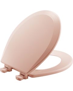 Bemis 7B500EC 063 Round Enameled Wood Toilet Seat in Venetian Pink with Easy Clean & Change Hinge