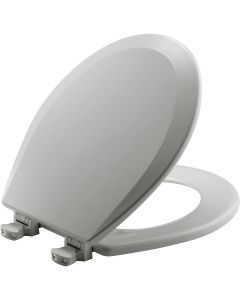 Bemis 7B500EC 162 Round Enameled Wood Toilet Seat in Silver with Easy Clean & Change Hinge