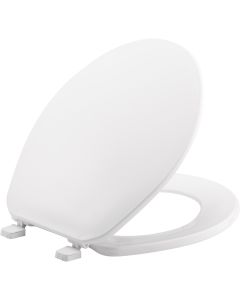 Bemis 7B70 000 Round Plastic Toilet Seat in White with Top-Tite Hinge