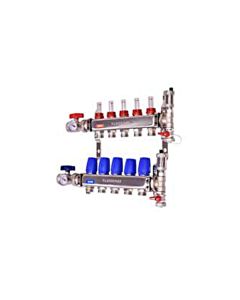 Legend 8330P-10-8 1" 8 Port Stainless Steel Pro, Isolation Valves with Thermometer, Auto Air Vent - Fill/Purge Adapter, Mounting Bracket