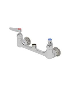 T&S Brass B-0230-LN Double Pantry Swivel Base Faucet, Wall Mount, 8" Centers, Less Nozzle