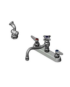 T&S Brass B-1152 Workboard Faucet, Deck Mount, 8" Centers, 8" Swing Nozzle w/Diverter, Hose, Spray Valve