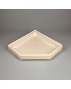 Mustee 3636CBN - 36" DURABASE Neo-Angle Shower Base - Bone