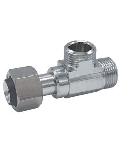 Wal-Rich RV700LF - 3/8" X 3/8" X 3/8" Chrome-Plated Retroadapter - Lead-Free