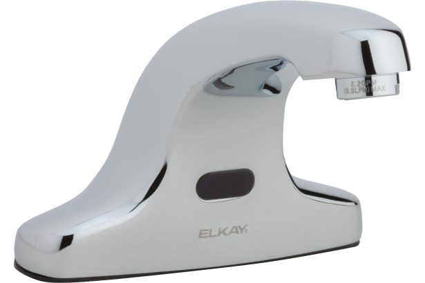Elkay LKB737C Commercial Electronic Sensor Lavatory Battery Powered Deck Mount Touchless Faucet with Cast Fixed Spout Chrome